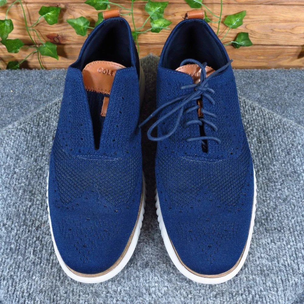 Cole Haan 2.ZERØGRAND Stitchlite Mens Oxford‎ 12 Professional Marine Blue Knit